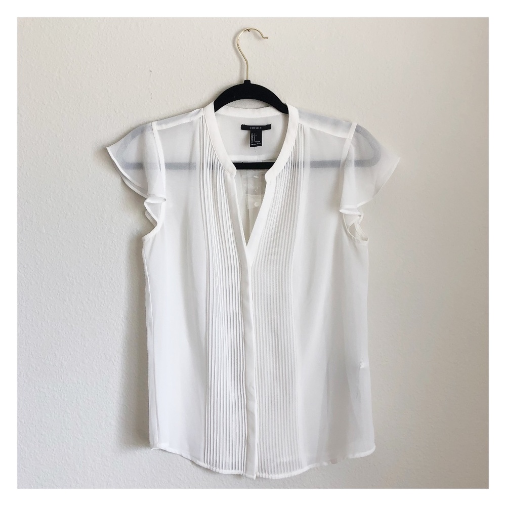 White Button-Down Blouse